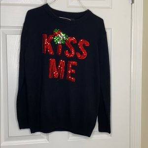 Black Christmas Sweater with Sequins